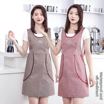 Liemenė, liemenės stiliaus, nauja prijuostė, vandeniui ir aliejui atspari virtuvė, darbo drabužiai, maitinimo paslaugos moterims, korėjietiško stiliaus, gražus juosmuo.