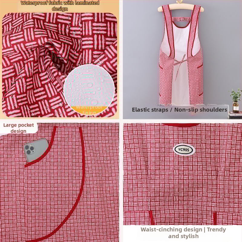 Жилетка в стил жилетка, нова престилка за кухня, водоустойчива и маслоустойчива работна рокля, кетъринг, жени в корейски стил, красива талия