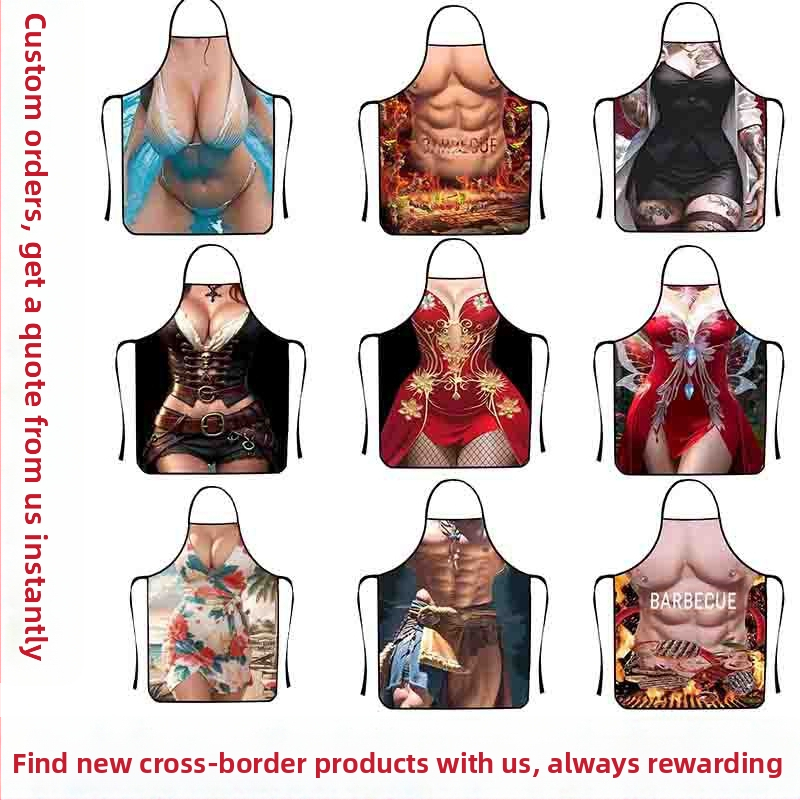 Határokon átnyúló, népszerű, vicces, kreatív személyiségű kötény, vízálló, szennyeződésgátló, háztartási, nagy értékű vicces kötény, grill kötény