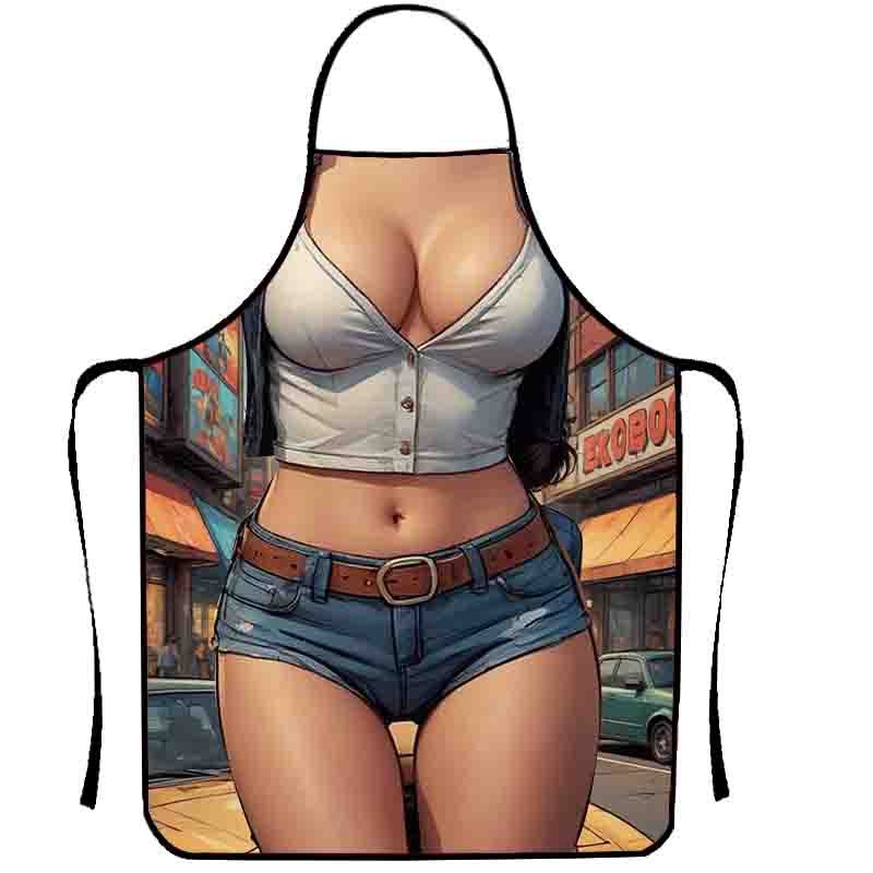 Tarpvalstybinė karšto pardavimo juokinga kūrybinga asmenybės prijuostė, vandeniui atspari, apsauganti nuo užsiteršimo, namų apyvokos reikmenų, vertinga juokinga prijuostė, kepsninės formos prijuostė