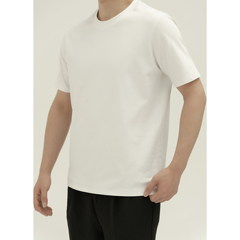 Μπλούζα Pima από βαμβάκι για άνδρες, Καλοκαίρι 2023, Κοντό μανίκι, στενή εφαρμογή, στρογγυλή λαιμόκοψη, λευκό βαμβακερό μπλουζάκι, ανδρικό casual, ευέλικτο, απομακρύνει την υγρασία