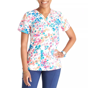 Bluză de damă pentru femei, mărimi mari, cu imprimeu de fluturi/flori/țestoase/leopard/dragoste/curcubeu/steaguri, decolteu în V, despicată