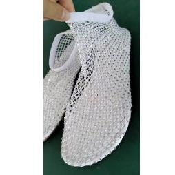 Sandale sexy cu strasuri goale, pentru femei, mărime plus, pentru comerț exterior, 2024, noi pantofi peep-toe personalizați, cu vârf slip-on, transfrontalieri europeni și americani