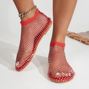 Sandale sexy cu strasuri goale, pentru femei, mărime plus, pentru comerț exterior, 2024, noi pantofi peep-toe personalizați, cu vârf slip-on, transfrontalieri europeni și americani