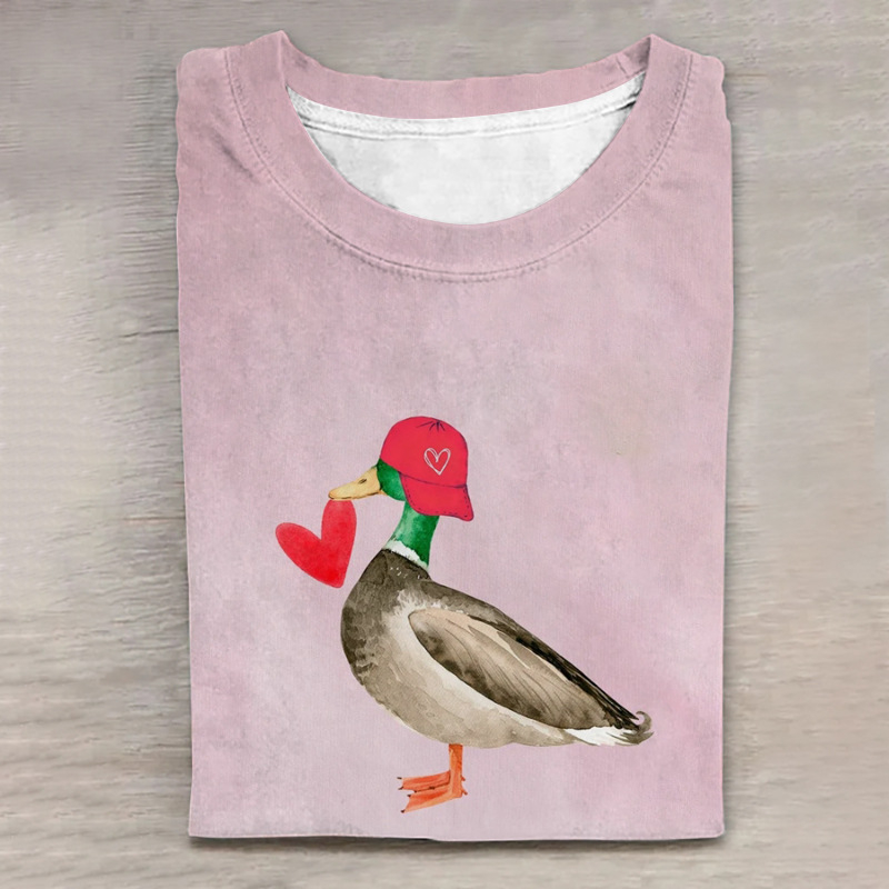 Top de primăvară 2025, nou, de vânzare cu amănuntul, cu imprimeu digital cu animale drăguțe, mânecă lungă și guler rotund, disponibil în magazinul online D