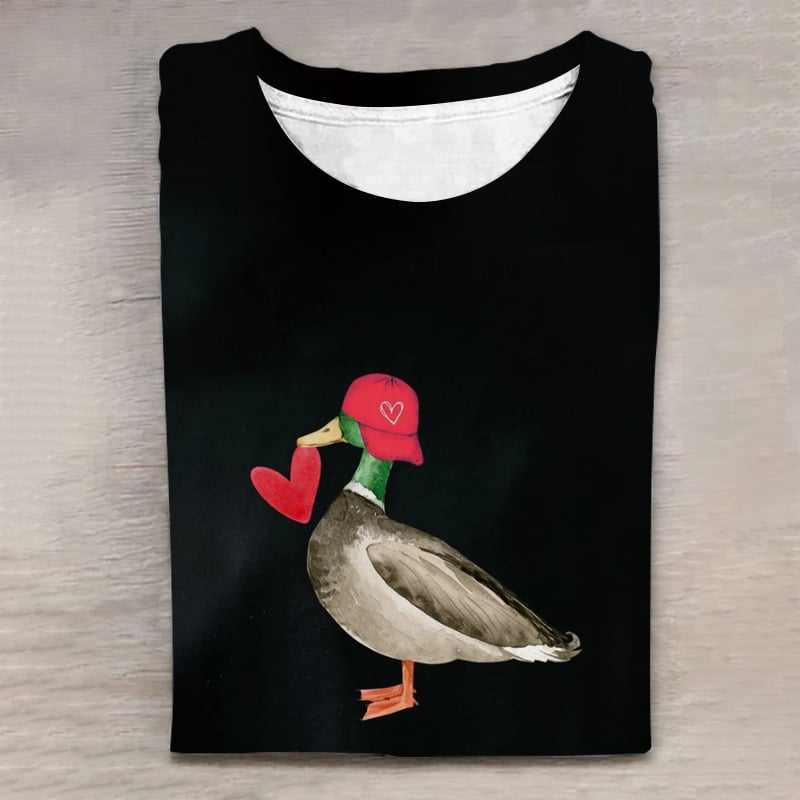 Top de primăvară 2025, nou, de vânzare cu amănuntul, cu imprimeu digital cu animale drăguțe, mânecă lungă și guler rotund, disponibil în magazinul online D