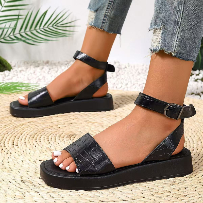 Sandále Oungly 2024, letné nové európske a americké sandále s hrubou podrážkou, ležérne, zahraničný obchod, plus size, vysoké topánky, rímske dámske sandále