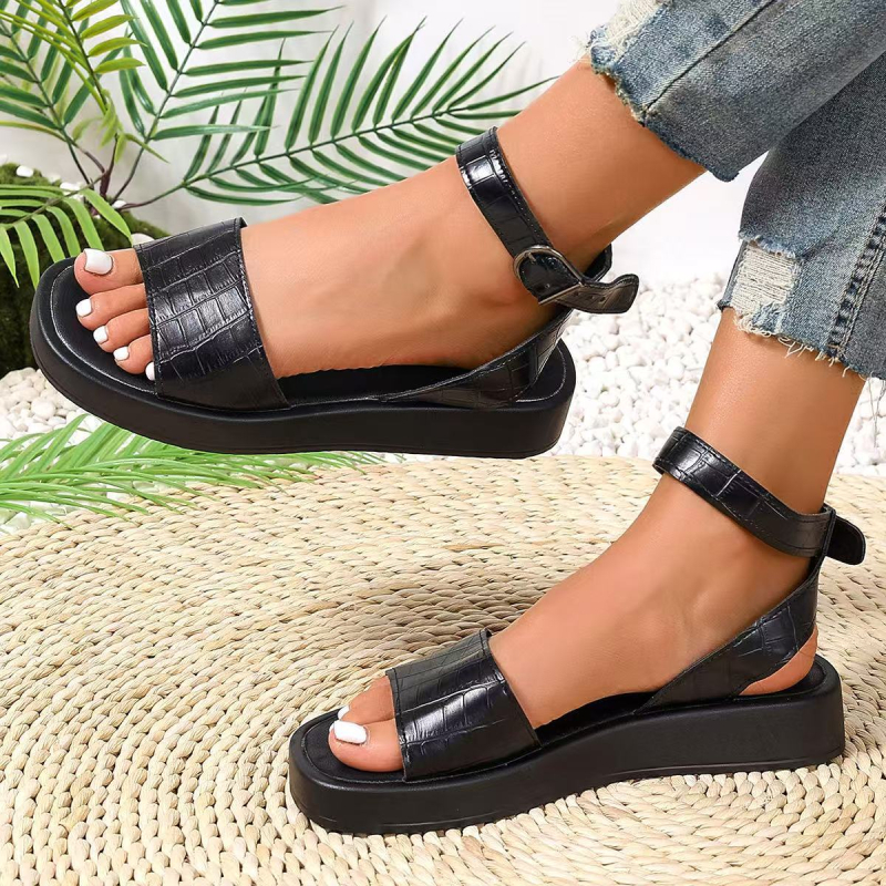 Sandále Oungly 2024, letné nové európske a americké sandále s hrubou podrážkou, ležérne, zahraničný obchod, plus size, vysoké topánky, rímske dámske sandále