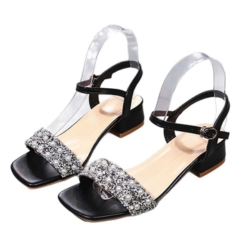 2025 καλοκαίρι νέα λέξη στόμα ψαριού με μοντέρνα άνετα στόμα ψαριού συν μέγεθος χοντρό τακούνι ψηλοτάκουνα σανδάλια γυναίκες σε απόθεμα χονδρικής