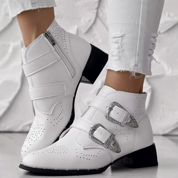 2024 Horúci štýl nezávislých staníc Európske a americké cezhraničné Amazon Aliexpress Laser Burnt Gomb Zips Nahé čižmy