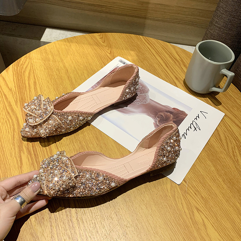 Pantofi sport cu talpă moale, cu talpă plată, stil retro, cu vârf ascuțit, stil retro, stil retro, stil retro cu strasuri, pantofi sport Trbottomy