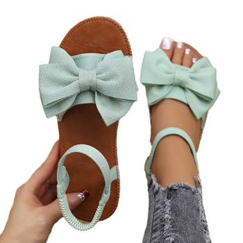 Γυναικεία σανδάλια με υφασμάτινη επένδυση, καλοκαίρι 2024, νέα σανδάλια με μαλακό κάτω μέρος και φιόγκο, μονόγραμμο, μοντέρνα σανδάλια για εξωτερική χρήση, γλυκά σανδάλια