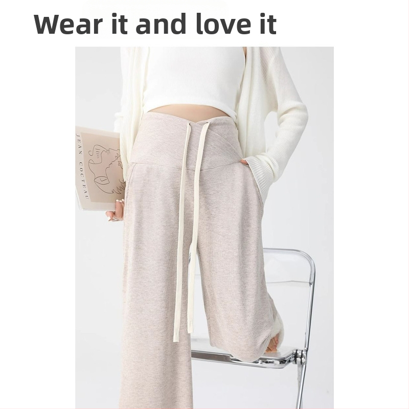 Рокля за бременни жени за излизане през пролетта и есента, нов стил, регулируема с връзки, малка, модерен панталон за мама след раждане