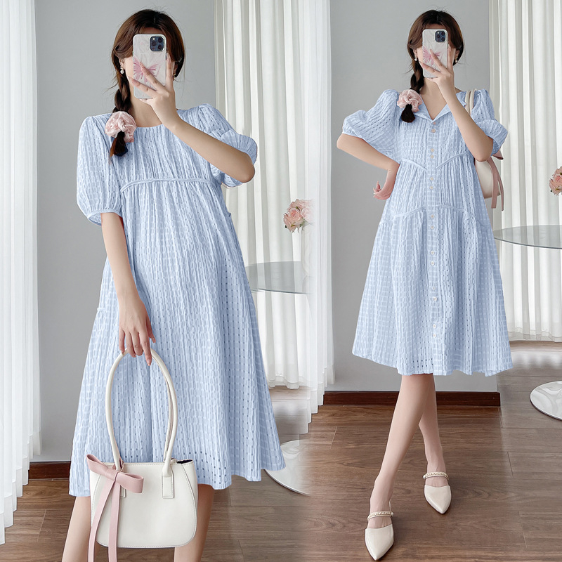 „Real Shot“ nauja prancūziška laisva, plona, plius dydžio, nėščiųjų suknelė maitinančioms krūtimi