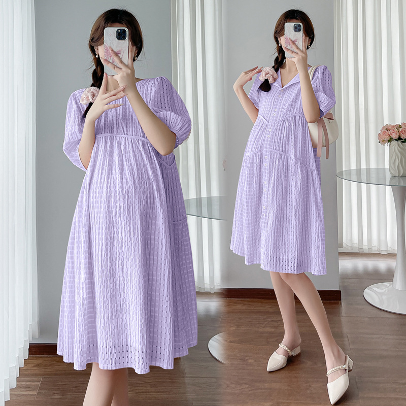 „Real Shot“ nauja prancūziška laisva, plona, plius dydžio, nėščiųjų suknelė maitinančioms krūtimi