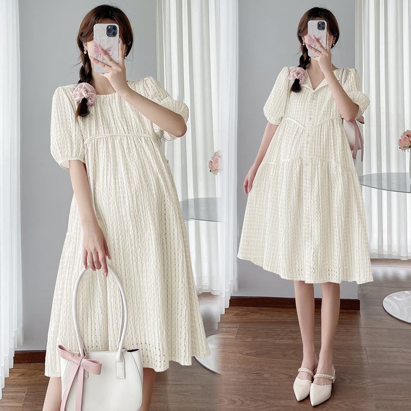 „Real Shot“ nauja prancūziška laisva, plona, plius dydžio, nėščiųjų suknelė maitinančioms krūtimi