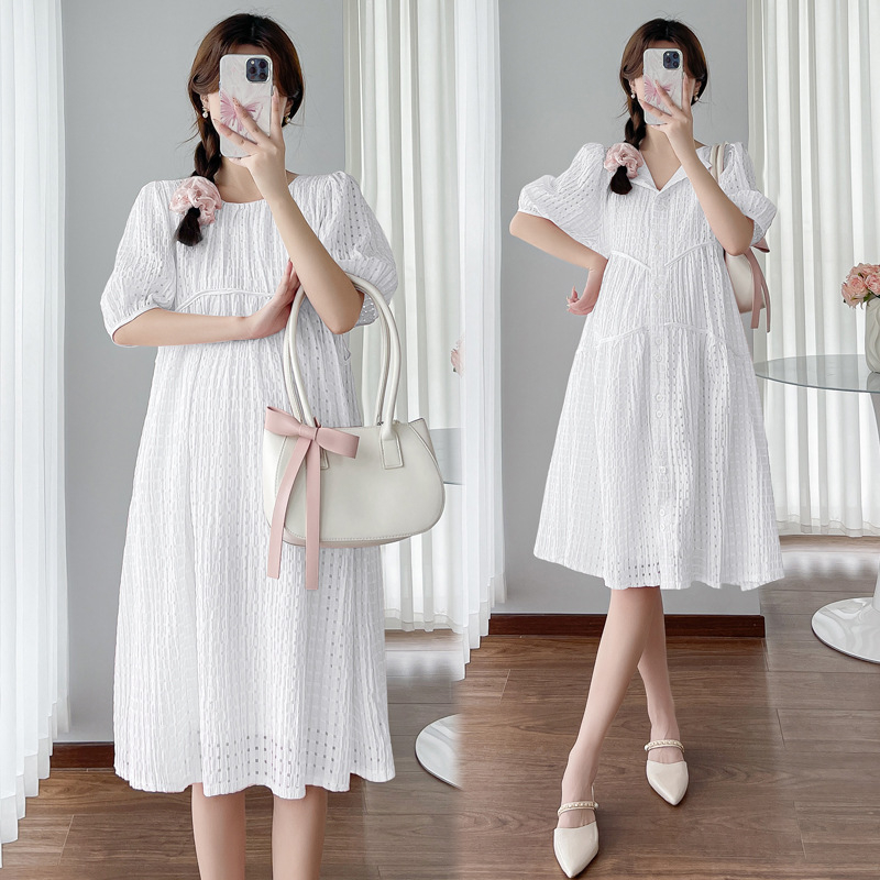 „Real Shot“ nauja prancūziška laisva, plona, plius dydžio, nėščiųjų suknelė maitinančioms krūtimi