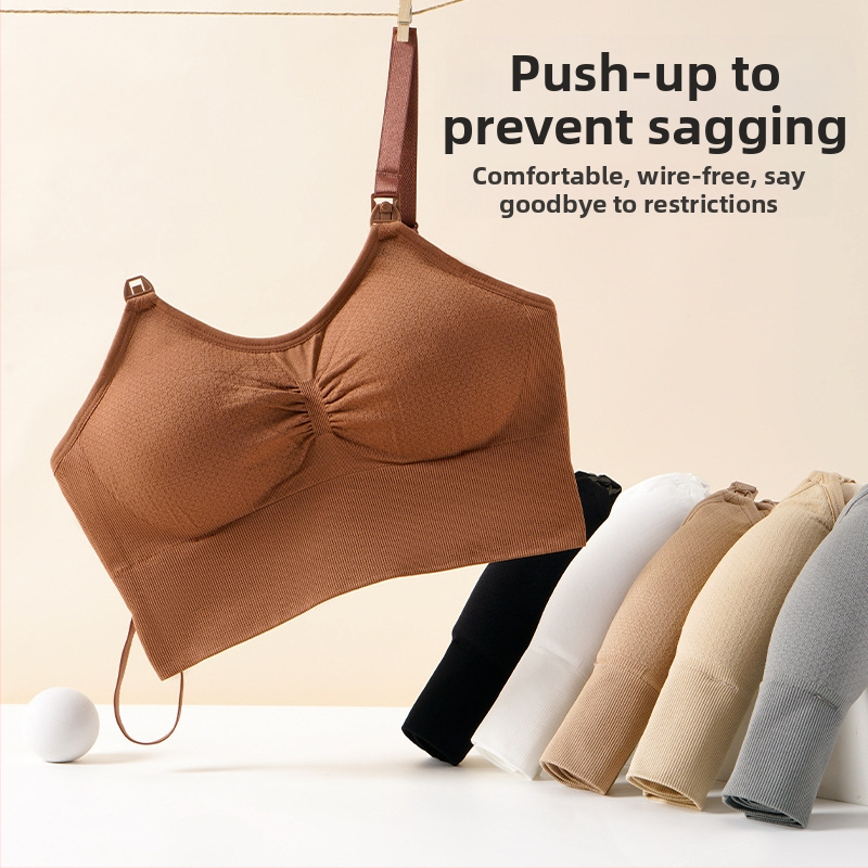 Naujos nėščios moterys be plieninio žiedo priekinės sagties plius dydžio maitinančios liemenėlės po gimdymo plona besiūlė maitinančios liemenėlė apatiniai