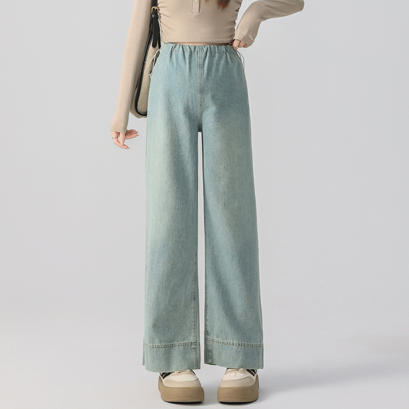 Nėščiosioms raišteliais surišamos nėščiųjų kelnės su kišenėmis džinsinės kelnės raišteliais viršutiniai drabužiai džinsai nėščiosioms kelnės kelnės madinga mama