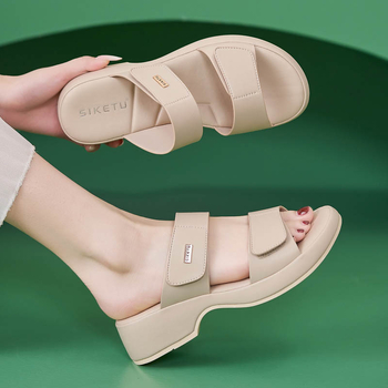 222-4 Nové jarné a letné papuče Amazon Leisure so suchým zipsom, protišmykové, plážové, na kline, plus size