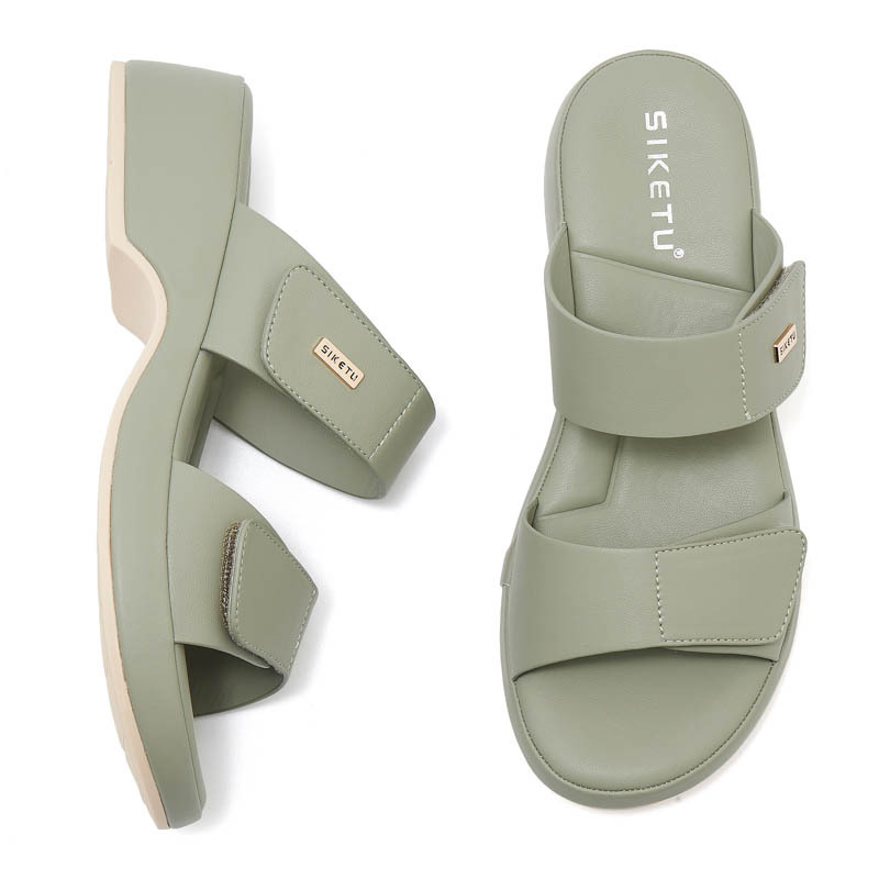 222-4 Nové jarné a letné papuče Amazon Leisure so suchým zipsom, protišmykové, plážové, na kline, plus size