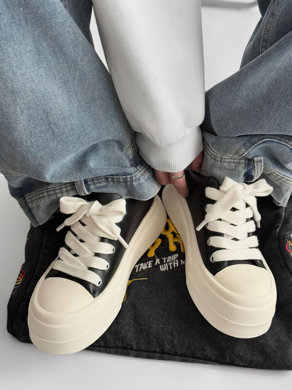 Minimalističke tenisice s velikim prstima za muškarce i žene, nacionalne trendi niše, platforme od prave kože, cipele za kruh, ležerne derby cipele za parove