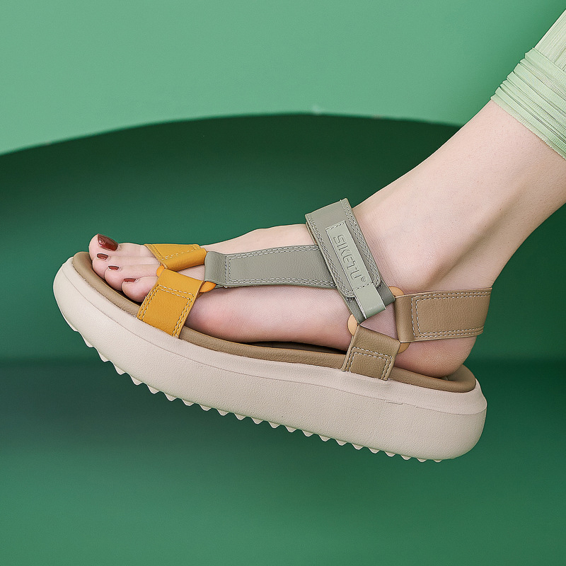 1138-5 Νέα 2025 Md Light Σανδάλια Casual Sports Plaid με Χοντρή Σόλα Velcro, Γυναικεία Παπούτσια Μεγάλου Μεγέθους