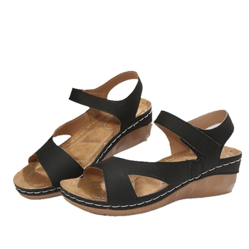 Sandale cu platformă și toc plat pentru femei, mărime plus, cu un singur cuvânt, Tracer Mouth, cu velcro, pentru plajă, din Asia de Sud-Est, comerț exterior