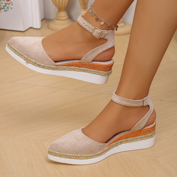 2024. Nove ženske cipele Puffin sa špicastim vrhom, tanke pete, debelim potplatom, Baotou plitkim ustima, jednoslojne cipele s ležernim sandalama