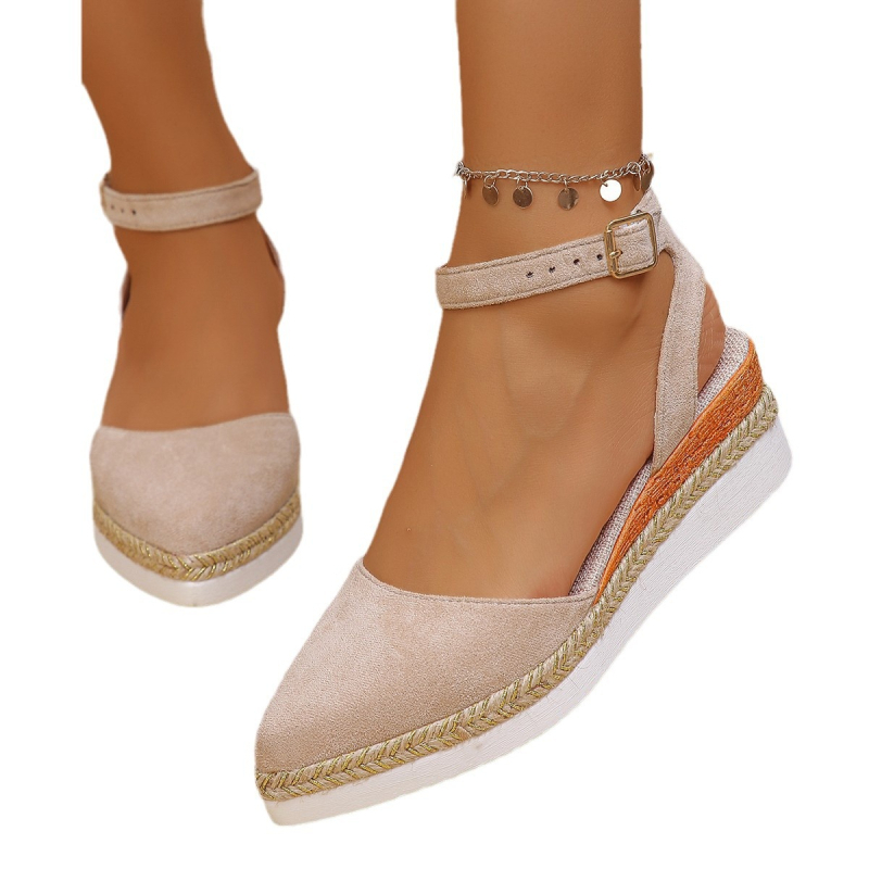 2024. Nove ženske cipele Puffin sa špicastim vrhom, tanke pete, debelim potplatom, Baotou plitkim ustima, jednoslojne cipele s ležernim sandalama