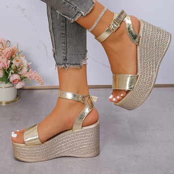 Cezhraničný zahraničný obchod, plus size sandále pre ženy 2024, nové európske a americké sandále s rybím ústím, sklonený podpätok s dámskou obuvou, 43 yardov, nezávislá stanica