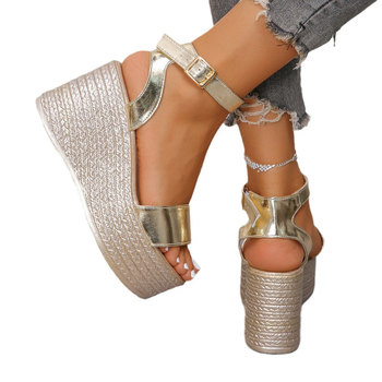 Cezhraničný zahraničný obchod, plus size sandále pre ženy 2024, nové európske a americké sandále s rybím ústím, sklonený podpätok s dámskou obuvou, 43 yardov, nezávislá stanica