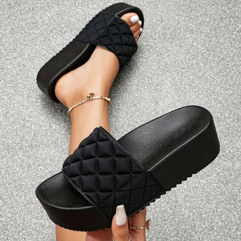 2025 Διασυνοριακές Εξαγωγές Ευρώπης και Αμερικής Δημοφιλή Γαλλικά Μικρά Αρωματικά Στυλ Τετράγωνα Πλατφόρμας με Χοντρή Σόλα Γυναικεία Σανδάλια Παραλίας Καλοκαιρινές Παντόφλες