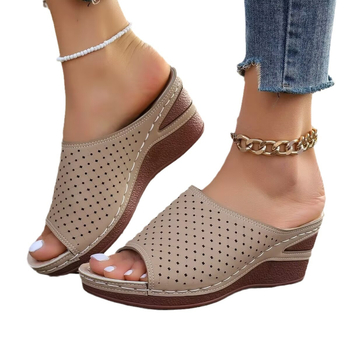 Sandale europene și americane pentru femei, dimensiuni mari, cu toc plat, vară, noi, cu gură de pește, decupate cu laser, pantofi pentru femei, îmbrăcăminte exterioară, papuci transfrontalieri, export pentru femei