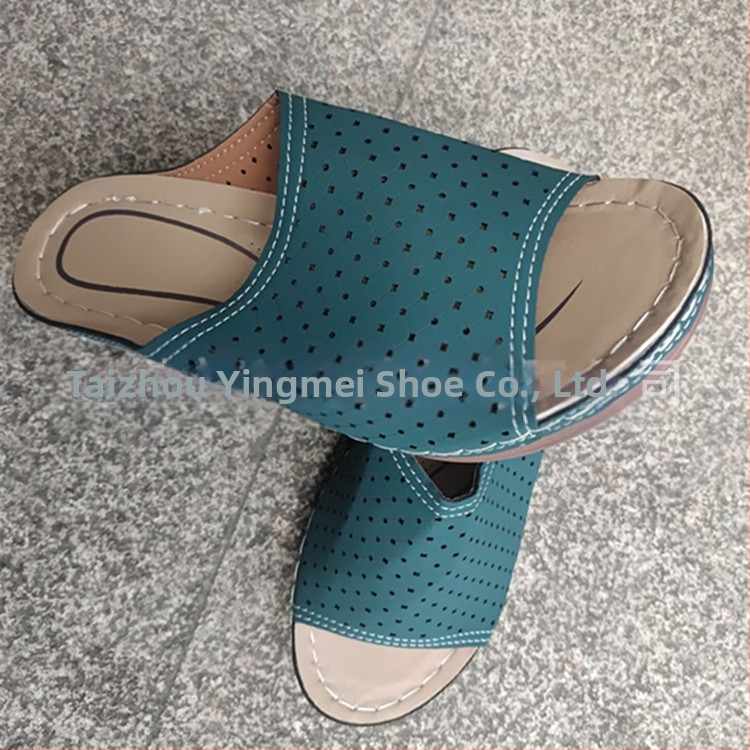 Sandale europene și americane pentru femei, dimensiuni mari, cu toc plat, vară, noi, cu gură de pește, decupate cu laser, pantofi pentru femei, îmbrăcăminte exterioară, papuci transfrontalieri, export pentru femei