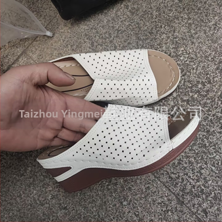 Sandale europene și americane pentru femei, dimensiuni mari, cu toc plat, vară, noi, cu gură de pește, decupate cu laser, pantofi pentru femei, îmbrăcăminte exterioară, papuci transfrontalieri, export pentru femei