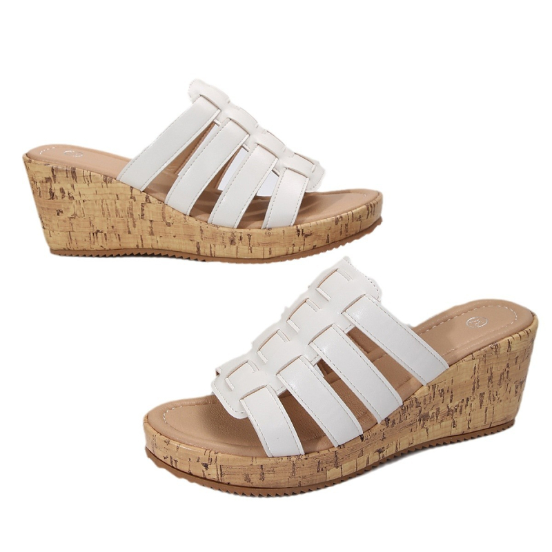 Ženske papuče za veće veličine, jednobojne pletene sandale s uzorkom ribljih usta, šuplje, ležerne, za plažu, papuče s tankom podlogom, za ljeto 2025.