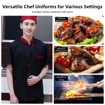 Uued kokkade tööriided meeste suvise jääsiidist lühikeste varrukatega õhukesed hingavad söögitoa restorani hotelli tagumise köögi naistele