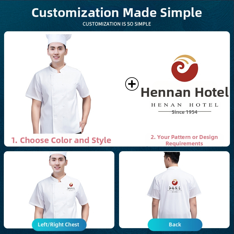 Нови работни дрехи за готвачи, щамповани, за мъже, летни, с къс ръкав, от ледена коприна, тънки, дишащи, за ресторант, хотел, задна кухня, жени