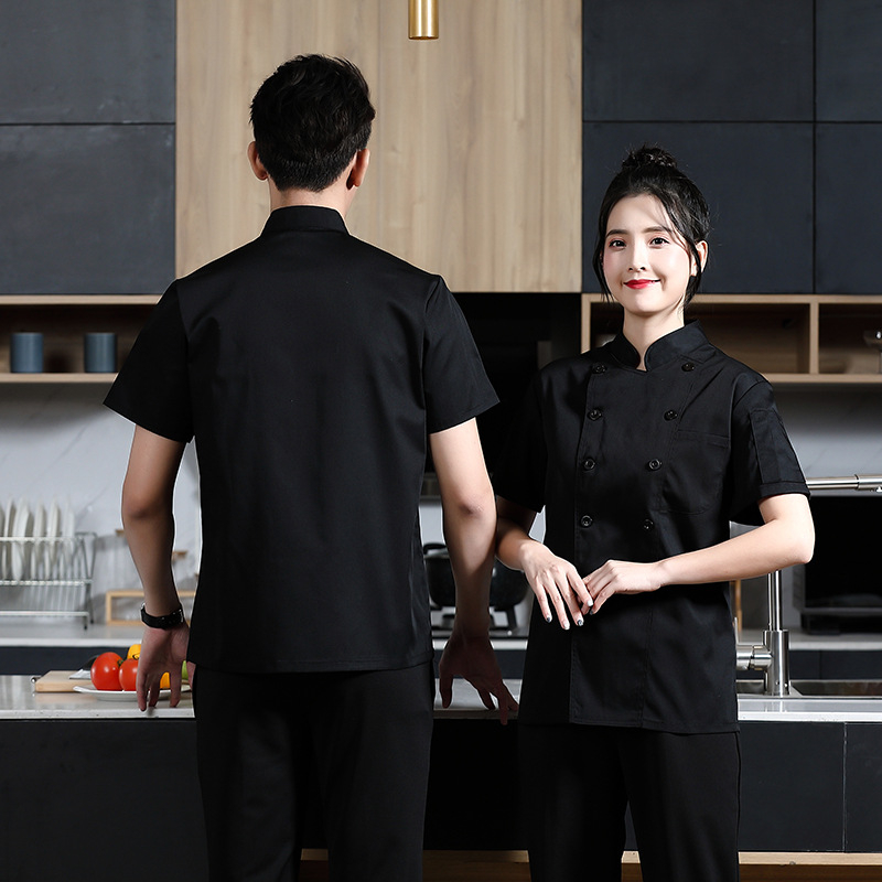 Uued kokkade tööriided meeste suvise jääsiidist lühikeste varrukatega õhukesed hingavad söögitoa restorani hotelli tagumise köögi naistele