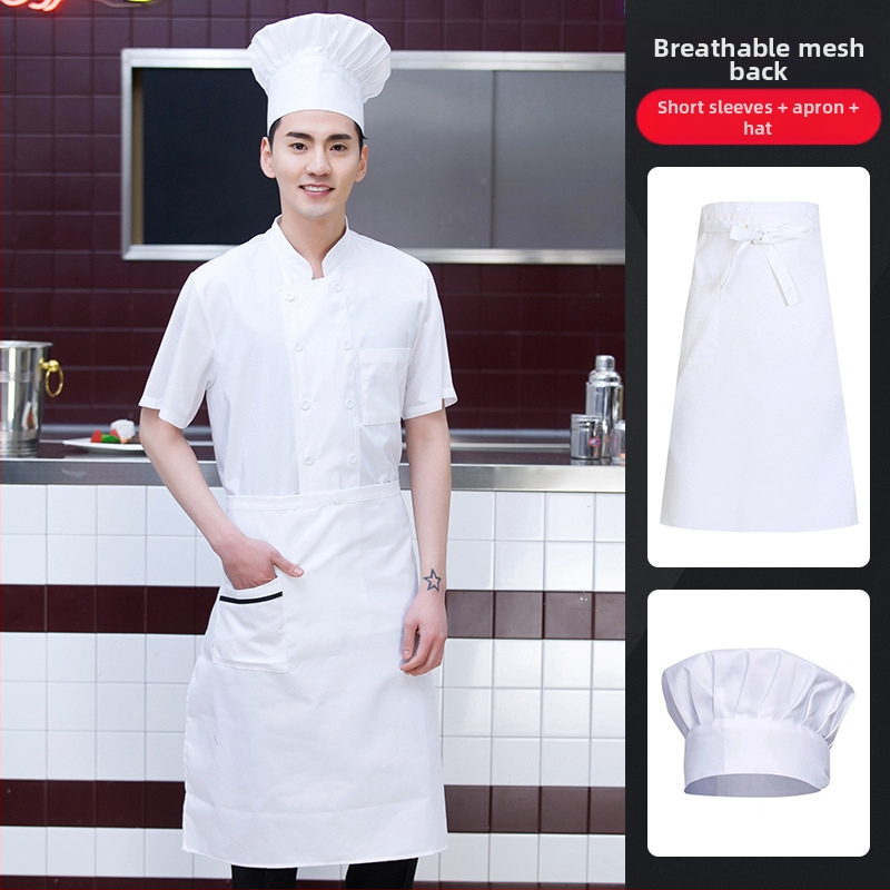 Uued kokkade tööriided meeste suvise jääsiidist lühikeste varrukatega õhukesed hingavad söögitoa restorani hotelli tagumise köögi naistele