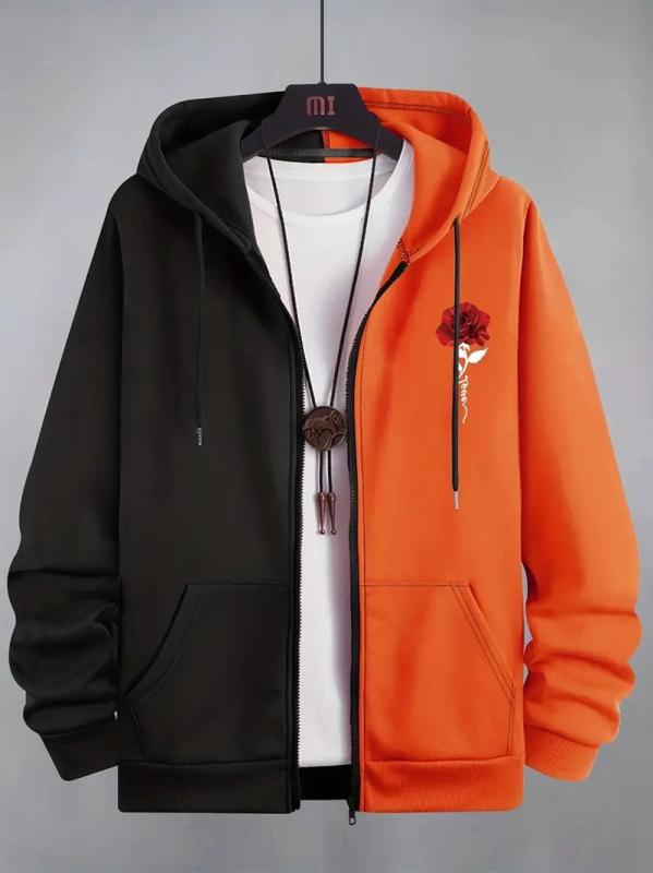 Amazon prekogranični novi kontrastni stil u boji dječja odjeća dugih rukava s kapuljačom, 3D printanjem, modni kardigan s otiskom za muškarce