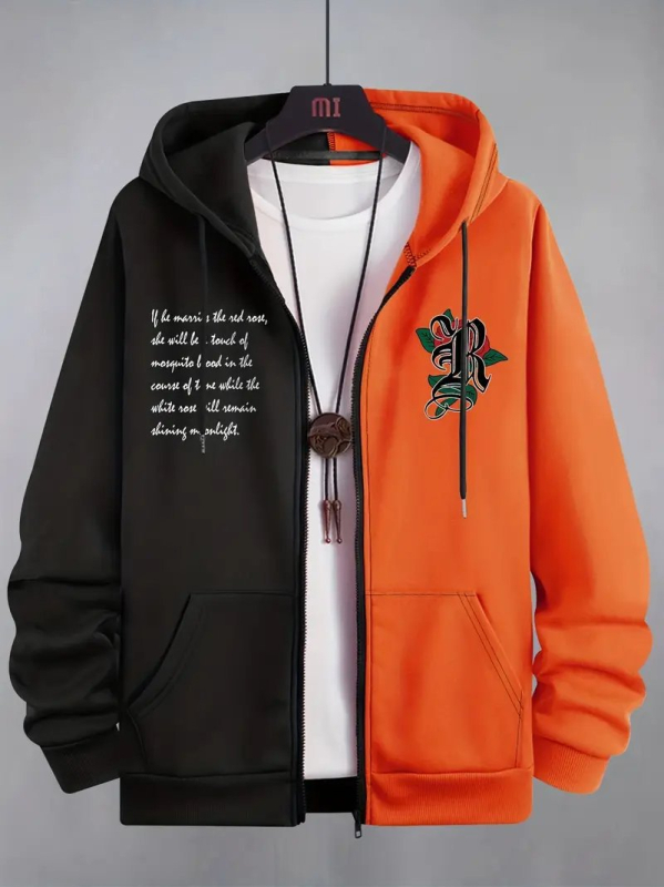 Amazon prekogranični novi kontrastni stil u boji dječja odjeća dugih rukava s kapuljačom, 3D printanjem, modni kardigan s otiskom za muškarce