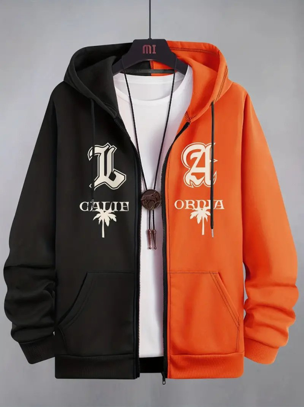 Amazon prekogranični novi kontrastni stil u boji dječja odjeća dugih rukava s kapuljačom, 3D printanjem, modni kardigan s otiskom za muškarce