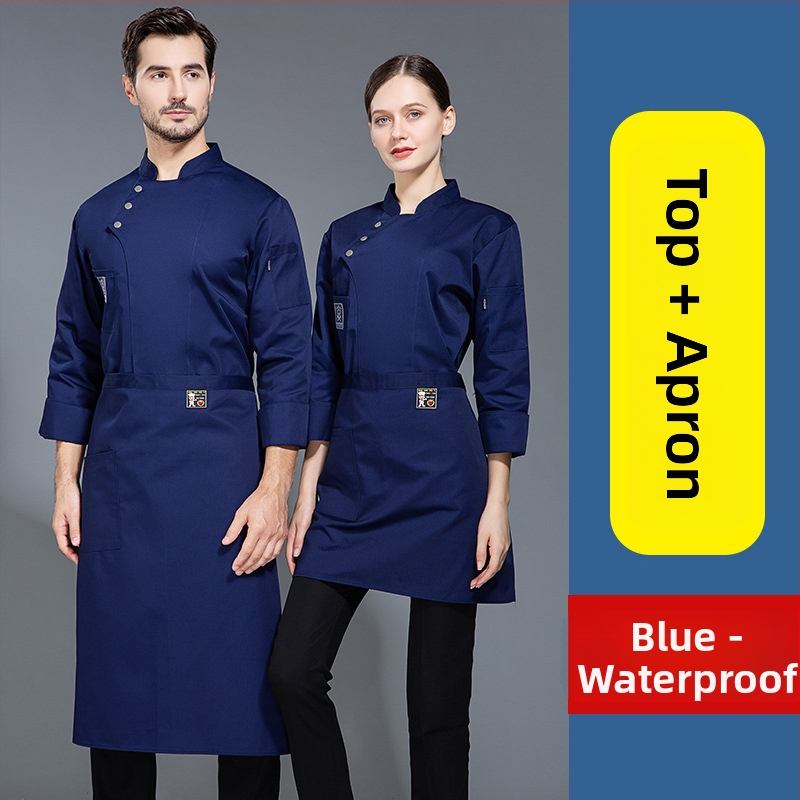 Maitinimo kepimo virėjo darbo drabužiai Vyriški ilgomis rankovėmis rudens viešbučio virtuvės kostiumas su storais drabužiais valgyklos moteriški ypač dideli