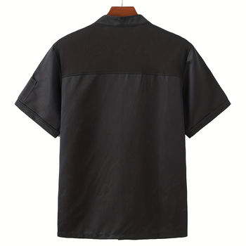 Meeste koka tööriided, lühikeste varrukatega tööriided, hotelli restorani köögi küpsetamisriided, taskuga hingavad professionaalsed riided