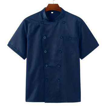 Meeste koka tööriided, lühikeste varrukatega tööriided, hotelli restorani köögi küpsetamisriided, taskuga hingavad professionaalsed riided