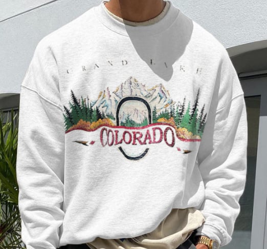 Európai és amerikai, határokon átnyúló, digitális nyomtatású, lezser, divatos, kerek nyakú, hosszú ujjú férfi pulóver