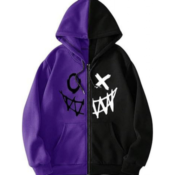 Европейски и американски трансграничен горещ дяволски 3D качулка американски винтидж жилетка с цип пуловер