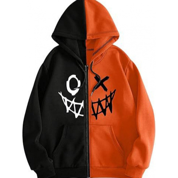 Европейски и американски трансграничен горещ дяволски 3D качулка американски винтидж жилетка с цип пуловер